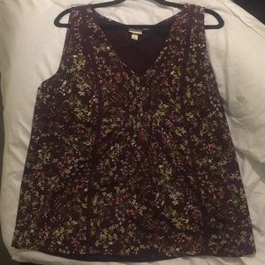 Burgundy floral top